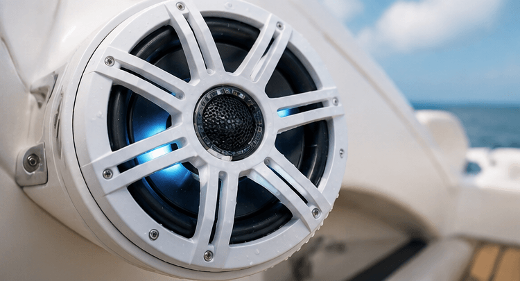 white speaker for boat